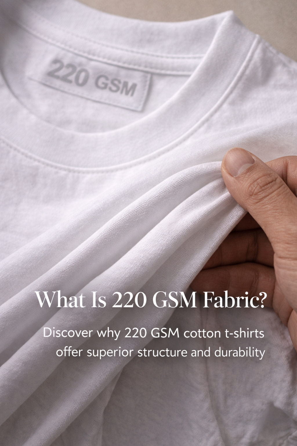 220 GSM heavyweight cotton fabric texture for t-shirts