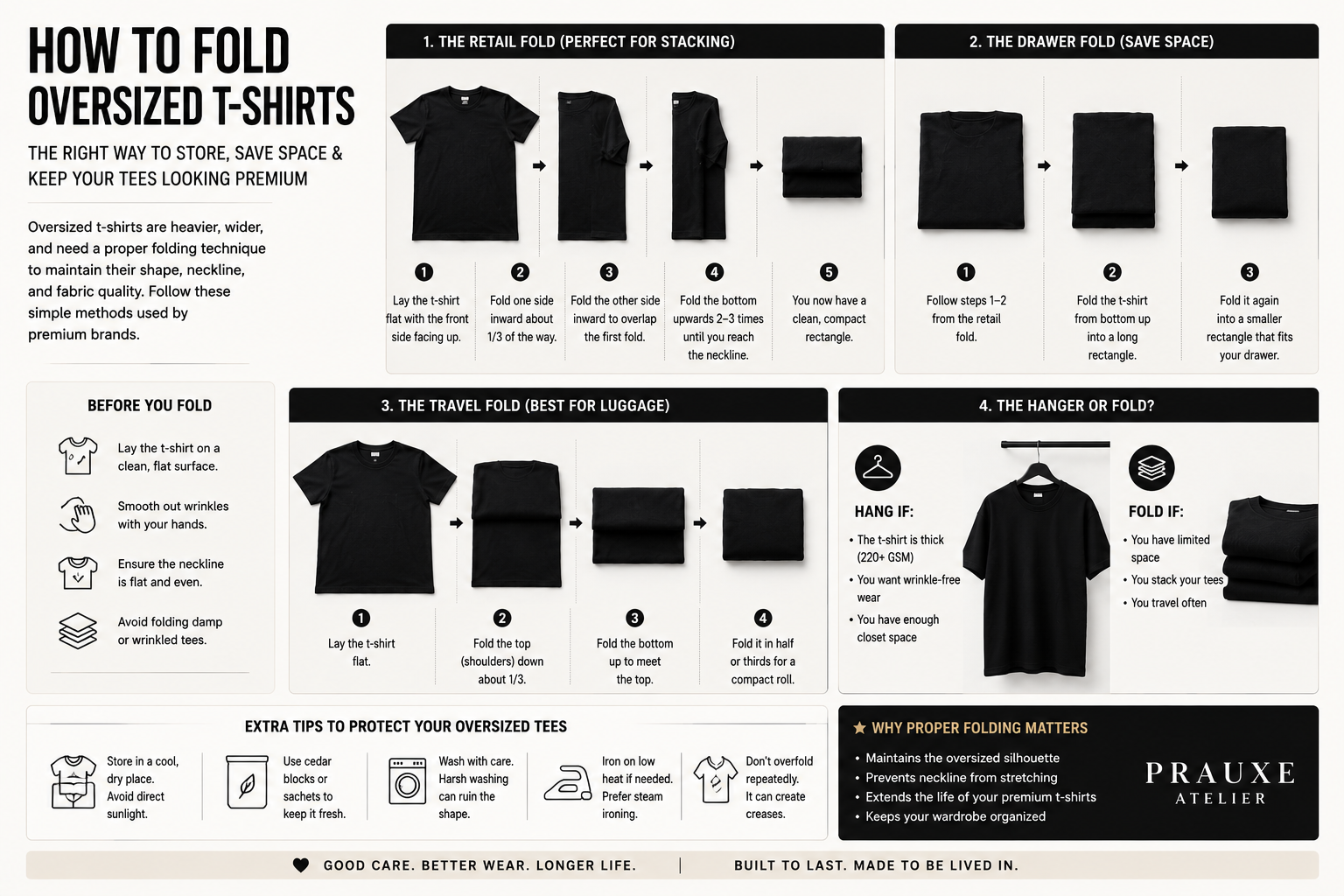 How to fold a heavyweight oversized T-shirt for men